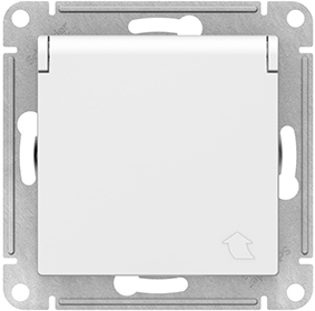 розетка 1-местная Systeme Electric AtlasDesign, з/к, шторки, крышка, лотос - внешний вид