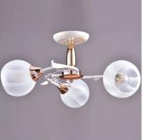 Светильник потолочный (люстра) 3*40Вт E27 белый/золото