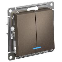 AtlasDesign мокко выключатель 2кл с подсветкой скрытая 10А IP20 