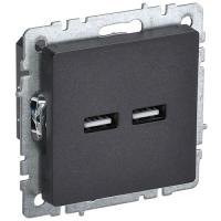 Брайт черный розетка USB A+A скрытая 2-ая 
