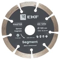 купить Диск алмазный сегментный 125*22,2мм EKF Master в Иванове Диск алмазный сегментный 125*22,2мм EKF Master