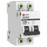 купить Автомат 2Р 20А C 4,5кА ВА47-29 EKF Basic  в Иванове Автомат 2Р 20А C 4,5кА ВА47-29 EKF Basic