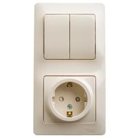 купить Глосса бежевый блок Р+В2кл скрытая вертикально заземление шторки IP20 в Иванове Глосса бежевый блок Р+В2кл скрытая вертикально заземление шторки IP20