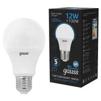 Лампа светодиодная 220В Е27 12Вт 6500К 1200лм стандарт A60 матовая Gauss Black