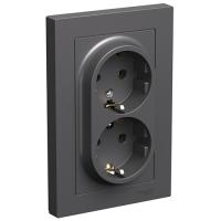 AtlasDesign базальт розетка скрытая 2-мест заземление IP20 в сборе