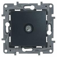 купить Этика антрацит розетка TV оконечная скрытая 1-ая  в Иванове Этика антрацит розетка TV оконечная скрытая 1-ая