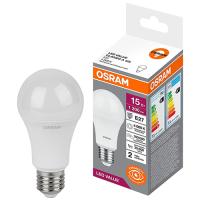 Лампа свд 220В Е27 15Вт 4000К 1200лм стандарт A60 матовая Osram LED Value аналог 707110,707111