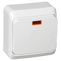 купить Этюд белый выключатель 1кл с подсветкой открытая 10А IP20  в Иванове Этюд белый выключатель 1кл с подсветкой открытая 10А IP20