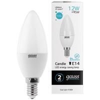 Лампа свеча свд Е14 12Вт 4100К 920лм С37 матовая Gauss 
