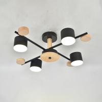 купить Светильник потолочный (люстра) 4*15Вт GX53 черный/дерево  в Иванове Светильник потолочный (люстра) 4*15Вт GX53 черный/дерево