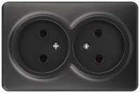 Эксперт антрацит розетка открытй 1-мест заземление IP20