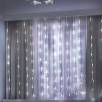 купить Гирлянда занавес 3*3м белый 300свд с контроллером IP20 прозрачный провод 8 режимов в Иванове Гирлянда занавес 3*3м белый 300свд с контроллером IP20 прозрачный провод 8 режимов