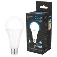Лампа светодиодная 220В Е27 22Вт 6500К 2000лм стандарт A70 матовая Gauss Black