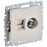купить Брайт бежевый розетка RJ45+TV оконечная скрытая 2-ая  в Иванове Брайт бежевый розетка RJ45+TV оконечная скрытая 2-ая