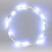Гирлянда нить 2м белый 20свд IP20 серебро провод роса эл.питания 2*CR2032