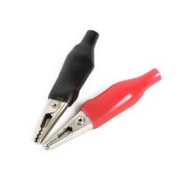 купить Зажим-крокодил 5А красный+черный резина комплект 2шт в Иванове Зажим-крокодил 5А красный+черный резина комплект 2шт