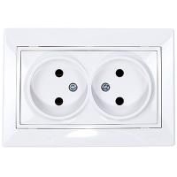 купить Мира белый розетка скрытая 2-мест IP20 в сборе в Иванове Мира белый розетка скрытая 2-мест IP20 в сборе