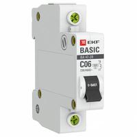 Автомат 1Р 6А C 4,5кА ВА47-29 EKF Basic 