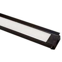 Профиль с экраном встраиваемый 22*6*2000мм ViaSvet черный крепеж+заглушки