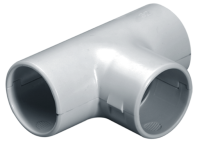 Тройник 20мм разъемный IP40 серый пластик PlexUp 1шт