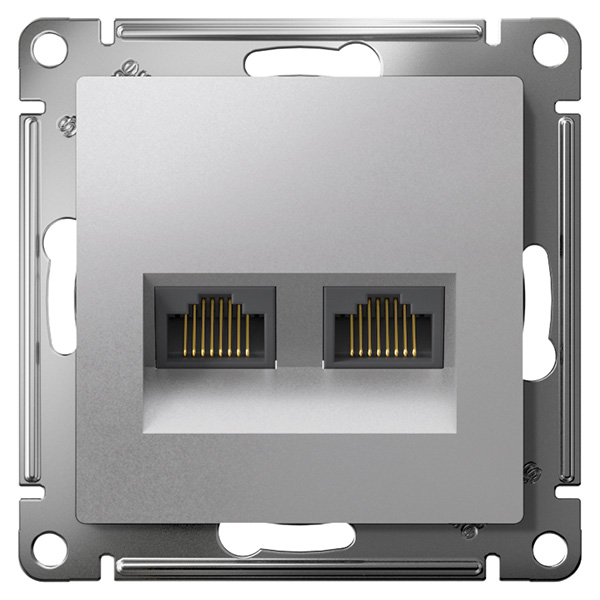 AtlasDesign алюминий розетка RJ45 8(4) скрытая 2-ая 