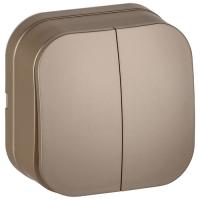 купить Глори шампань выключатель 2кл открытая 10А IP20   в Иванове Глори шампань выключатель 2кл открытая 10А IP20