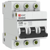 купить Автомат 3Р 20А C 4,5кА ВА47-29 EKF Basic  в Иванове Автомат 3Р 20А C 4,5кА ВА47-29 EKF Basic