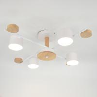 купить Светильник потолочный (люстра) 4*15Вт GX53 белый/дерево  в Иванове Светильник потолочный (люстра) 4*15Вт GX53 белый/дерево