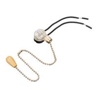 Выключатель для бра с цепочкой 3А золото провод и деревянный наконечник