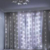 купить Гирлянда занавес 2*2м белый 240свд с контроллером IP20 прозрачный провод 8 режимов в Иванове Гирлянда занавес 2*2м белый 240свд с контроллером IP20 прозрачный провод 8 режимов