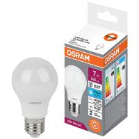Лампа светодиодная 220В Е27 7Вт 6500К 560лм стандарт A60 матовая Osram LED Value 