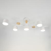 купить Светильник потолочный (люстра) 5*15Вт GX53 белый/дерево  в Иванове Светильник потолочный (люстра) 5*15Вт GX53 белый/дерево