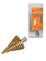 купить Сверло по металлу ступенчатое 6,0-52,0мм, шаг 3,8мм TDM нитридтитан в Иванове Сверло по металлу ступенчатое 6,0-52,0мм, шаг 3,8мм TDM нитридтитан