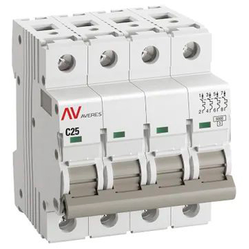 купить Автомат 4Р 25А C 6кА AV-6 EKF Averes  в Иванове Автомат 4Р 25А C 6кА AV-6 EKF Averes