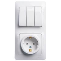 купить Глосса белый блок Р+В3кл скрытая вертикально заземление IP20 в Иванове Глосса белый блок Р+В3кл скрытая вертикально заземление IP20