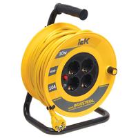 Удлинитель 4-мест 30м ПВС 3*1 желтый катушка пластик IP20 IEK 