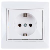 купить Мира белый розетка скрытая 1-мест заземление IP20  в Иванове Мира белый розетка скрытая 1-мест заземление IP20