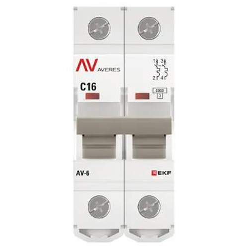 купить Автомат 2Р 16А C 6кА AV-6 EKF Averes  в Иванове Автомат 2Р 16А C 6кА AV-6 EKF Averes