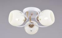 купить Светильник потолочный (люстра) 3*40Вт E27 белый/золото в Иванове Светильник потолочный (люстра) 3*40Вт E27 белый/золото