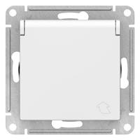 AtlasDesign белый розетка скрытая 1-мест заземление с крышкой шторки IP20 
