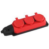 купить Колодка 3-мест 16А красный каучук заземление IP44 ЭРА  в Иванове Колодка 3-мест 16А красный каучук заземление IP44 ЭРА