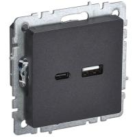 купить Брайт черный розетка USB A+C скрытая 2-ая  в Иванове Брайт черный розетка USB A+C скрытая 2-ая