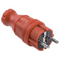 купить Вилка 16А прямая заземление красный каучук IP44 IEK  в Иванове Вилка 16А прямая заземление красный каучук IP44 IEK