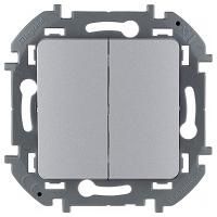 купить Инспириа алюминий выключатель 2кл скрытая 10А IP20  в Иванове Инспириа алюминий выключатель 2кл скрытая 10А IP20