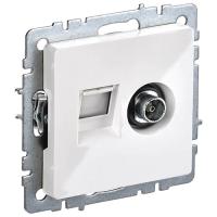 купить Брайт белый розетка RJ45+TV оконечная скрытая 2-ая  в Иванове Брайт белый розетка RJ45+TV оконечная скрытая 2-ая