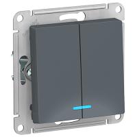 купить Атлас грифель выключатель 2кл с подсветкой скрытая 10А IP20  в Иванове Атлас грифель выключатель 2кл с подсветкой скрытая 10А IP20