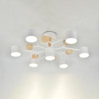 купить Светильник потолочный (люстра) 7*15Вт GX53 белый/дерево  в Иванове Светильник потолочный (люстра) 7*15Вт GX53 белый/дерево