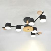 купить Светильник потолочный (люстра) 6*15Вт GX53 черный/дерево  в Иванове Светильник потолочный (люстра) 6*15Вт GX53 черный/дерево