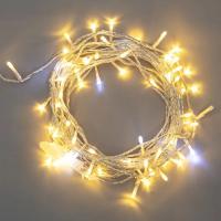 Гирлянда нить 20м теплый белый 150свд IP44 прозрачный провод 