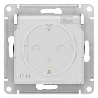 AtlasDesign Aqua белый розетка скрытая 1-мест заземление с крышкой шторки IP44 